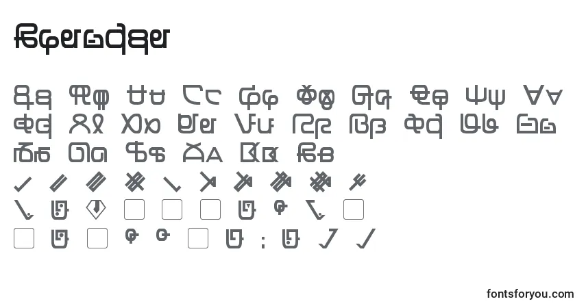 Schriftart Zentran – Alphabet, Zahlen, spezielle Symbole