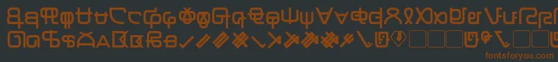 Zentran-fontti – ruskeat fontit mustalla taustalla