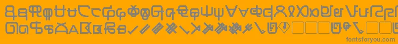 フォントZentran – オレンジの背景に灰色の文字