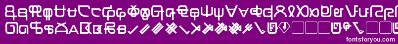 フォントZentran – 紫の背景に白い文字