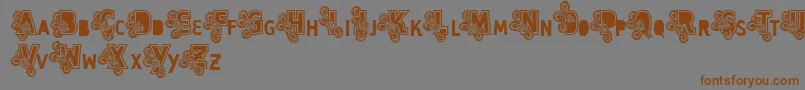 Vtks Caps Loco Font – Brown Fonts on Gray Background