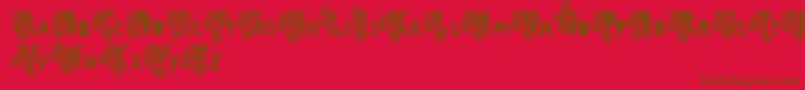 Шрифт Vtks Caps Loco – коричневые шрифты на красном фоне