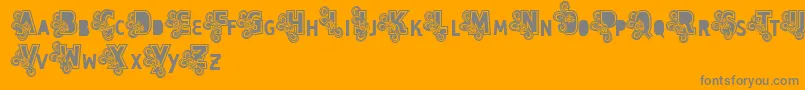 Vtks Caps Loco Font – Gray Fonts on Orange Background