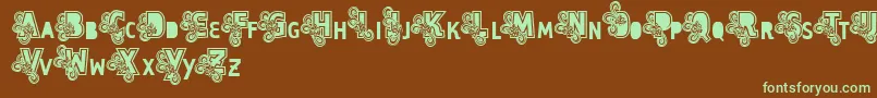 Vtks Caps Loco Font – Green Fonts on Brown Background