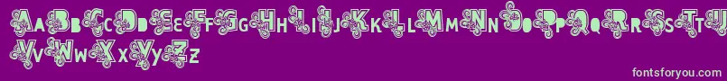 Vtks Caps Loco-Schriftart – Grüne Schriften auf violettem Hintergrund