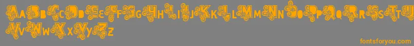 Vtks Caps Loco Font – Orange Fonts on Gray Background