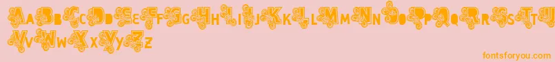 Vtks Caps Loco-Schriftart – Orangefarbene Schriften auf rosa Hintergrund
