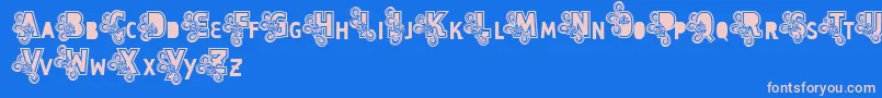 Vtks Caps Loco Font – Pink Fonts on Blue Background