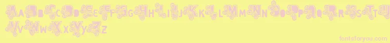 Vtks Caps Loco Font – Pink Fonts on Yellow Background