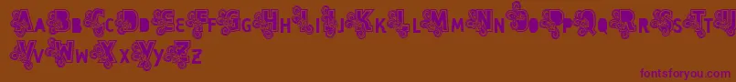 Vtks Caps Loco-Schriftart – Violette Schriften auf braunem Hintergrund