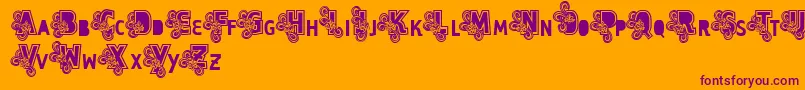 Vtks Caps Loco Font – Purple Fonts on Orange Background