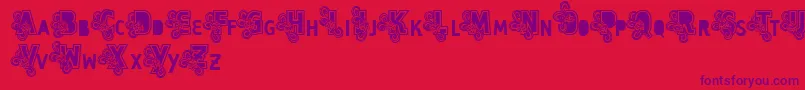 Vtks Caps Loco-Schriftart – Violette Schriften auf rotem Hintergrund