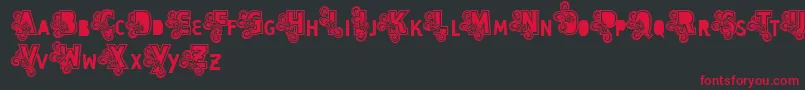 Vtks Caps Loco Font – Red Fonts on Black Background