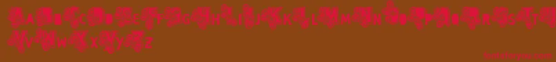 Vtks Caps Loco Font – Red Fonts on Brown Background