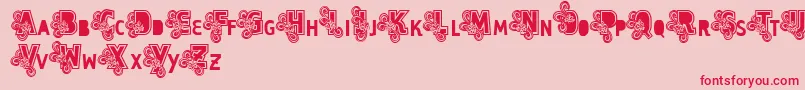 Vtks Caps Loco Font – Red Fonts on Pink Background