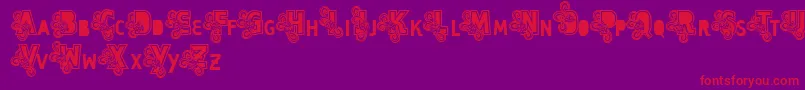 Vtks Caps Loco Font – Red Fonts on Purple Background