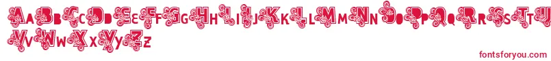 Vtks Caps Loco Font – Red Fonts on White Background