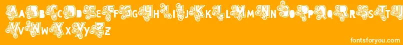 Шрифт Vtks Caps Loco – белые шрифты на оранжевом фоне