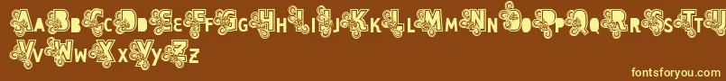 Vtks Caps Loco Font – Yellow Fonts on Brown Background