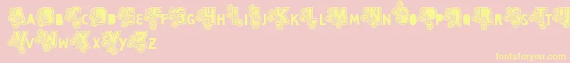 Vtks Caps Loco Font – Yellow Fonts on Pink Background