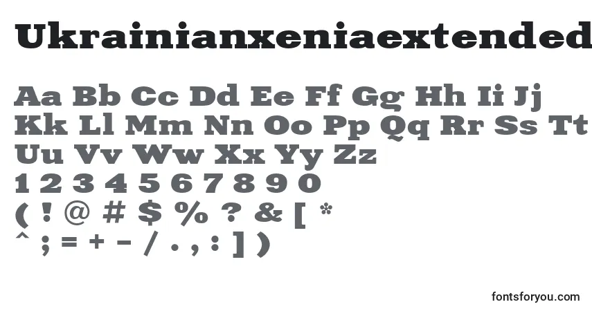 A fonte UkrainianxeniaextendedBold – alfabeto, números, caracteres especiais