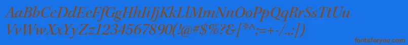 KeplerstdItsubh Font – Brown Fonts on Blue Background