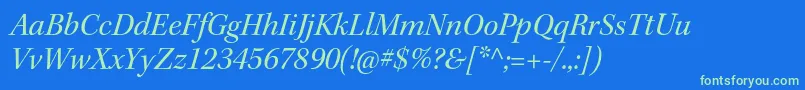 KeplerstdItsubh Font – Green Fonts on Blue Background