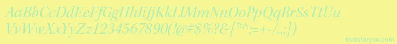 KeplerstdItsubh Font – Green Fonts on Yellow Background