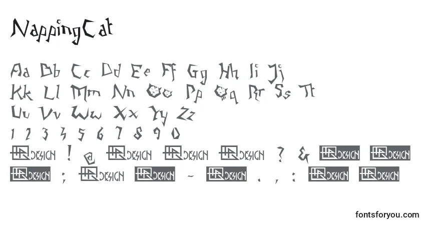 Schriftart NappingCat – Alphabet, Zahlen, spezielle Symbole