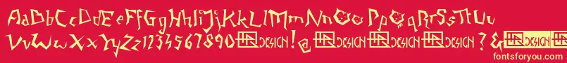 NappingCat Font – Yellow Fonts on Red Background