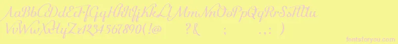 Kikelet Font – Pink Fonts on Yellow Background