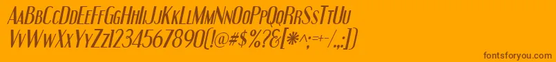 EngebrechtreItalic Font – Brown Fonts on Orange Background