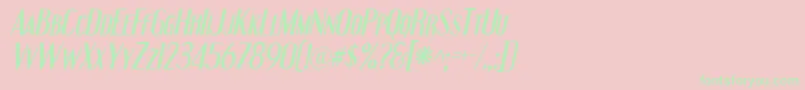 EngebrechtreItalic Font – Green Fonts on Pink Background