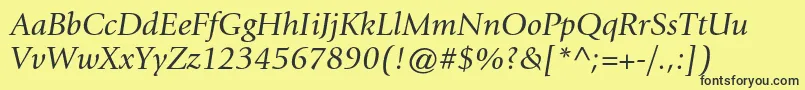 GiovannistdBookitalic Font – Black Fonts on Yellow Background
