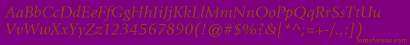 GiovannistdBookitalic Font – Brown Fonts on Purple Background