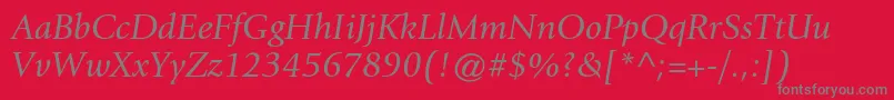 GiovannistdBookitalic Font – Gray Fonts on Red Background
