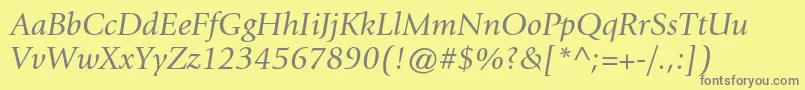 GiovannistdBookitalic Font – Gray Fonts on Yellow Background