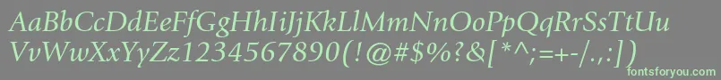 GiovannistdBookitalic Font – Green Fonts on Gray Background