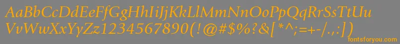 GiovannistdBookitalic Font – Orange Fonts on Gray Background