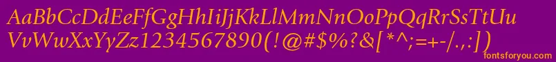 GiovannistdBookitalic Font – Orange Fonts on Purple Background