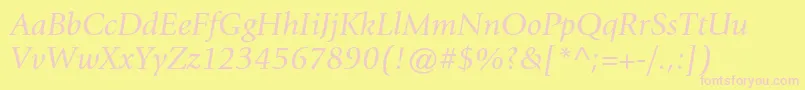 GiovannistdBookitalic Font – Pink Fonts on Yellow Background