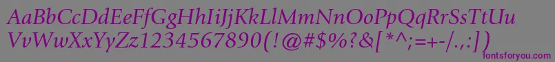 GiovannistdBookitalic Font – Purple Fonts on Gray Background