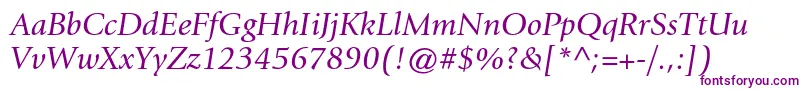 GiovannistdBookitalic Font – Purple Fonts on White Background