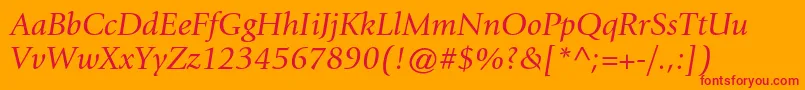 フォントGiovannistdBookitalic – オレンジの背景に赤い文字