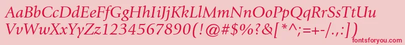 GiovannistdBookitalic Font – Red Fonts on Pink Background