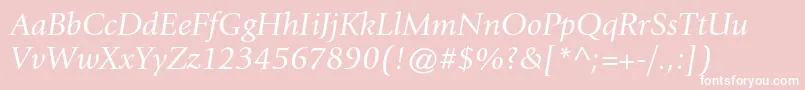 GiovannistdBookitalic Font – White Fonts on Pink Background