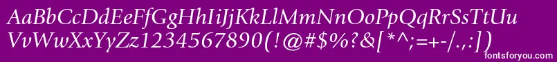 GiovannistdBookitalic Font – White Fonts on Purple Background