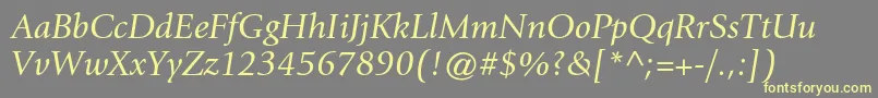 GiovannistdBookitalic Font – Yellow Fonts on Gray Background
