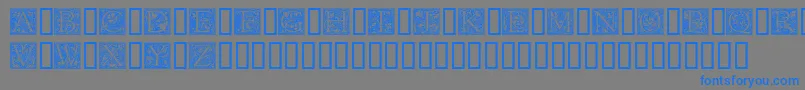 GoudyInitialen-fontti – siniset fontit harmaalla taustalla