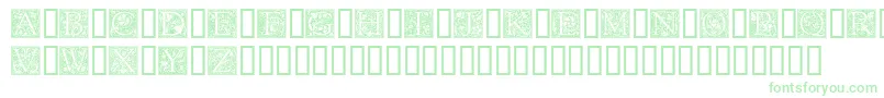 GoudyInitialen-fontti – vihreät fontit valkoisella taustalla